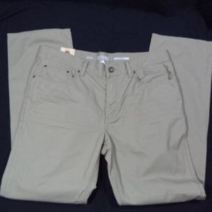 Mens Khaki Straight Leg Low Rise Jeans 36x32 NWT